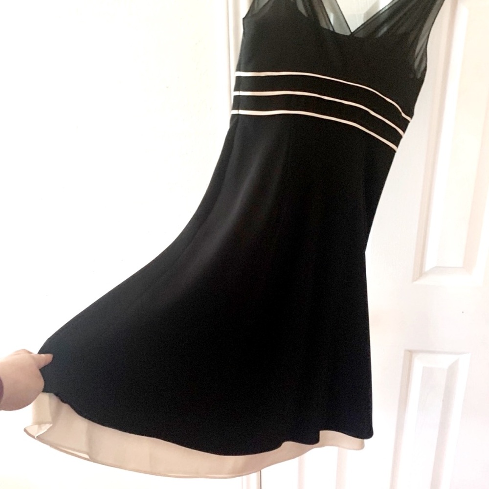 Ann Taylor Y2K Babydoll Sheer V-neck Empire Waist Dress Sz 4 Party Silk Dressy - Picture 5 of 8